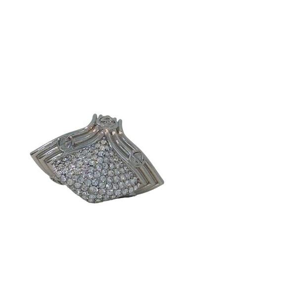 Gucci Interlocking GG Crystal Silver Ring - Picture 2 of 5